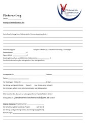 Mit diesem Förderantrag können Sie Leistungen aus dem Förderverein beantragen.